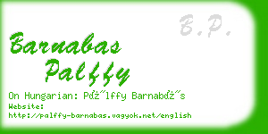 barnabas palffy business card